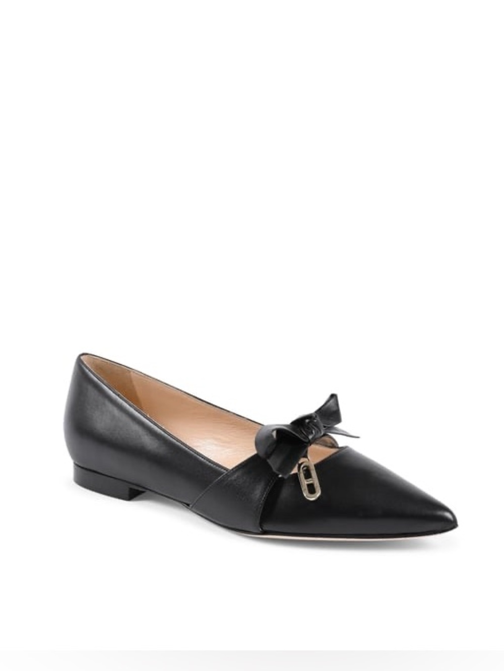 EU 37.5 Dee Ocleppo Bow Ballerina Flat New In Box With Dust Bag Black Leather
